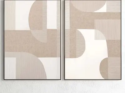 Plaster Two Photo Frame 111 Low-poly 3D model