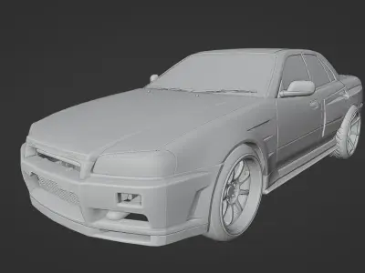 nissan skyline GTR Low-poly 3D model