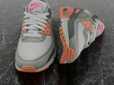 NIKE AIR MAX 3D SHOES - ORANGE Low-poly 3D model