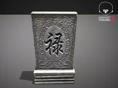 3D GAME MODEL chinese tombstone Low-poly 3D model