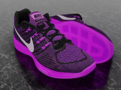 NIKE LUNAR TEMPO 2 3D SHOES - PUPRLE Low-poly 3D model