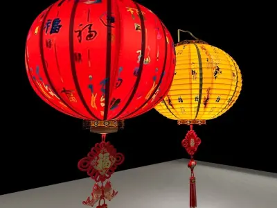 Chinese red lantern 3D model 88