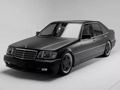 Mercedes-Benz W140 AMG Low-poly 3D model