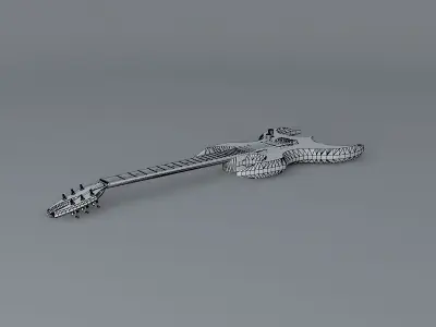Silver bullet guitar Free 3D model