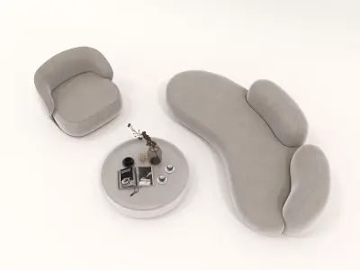 Modern Sofa and Armchair 2 3D model