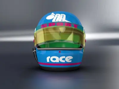 Classic F1 Helmet 3D model