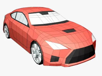 Low Poly Car Lexus RCF Low-poly 3D model
