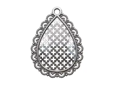 Antique and traditional motifs pendant or earrings Free 3D print model