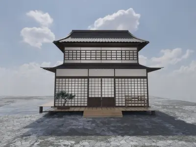 Japanese paper house 3D model