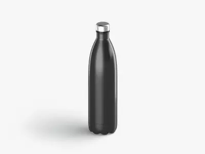Black Aluminum Swell Sport Bottle - metal thermo water botle Low-poly 3D model