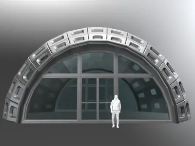 Dome Stand Alone Structure with Window Panels and entry doors 3D model