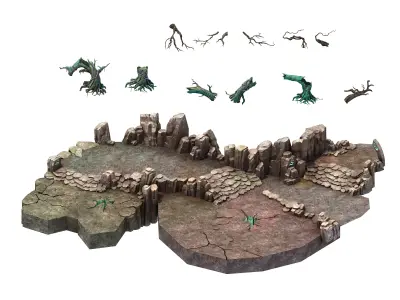 Stone Fallen Land - Entrance 01 3D model