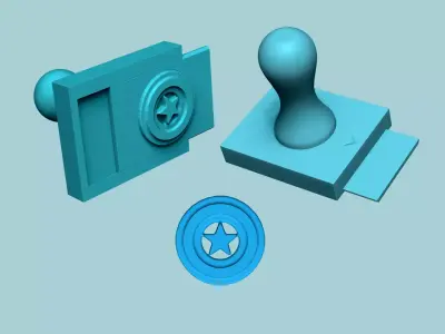 Stamp 110 - Captain America - Fondant Decoration Maker Toy 3D print model