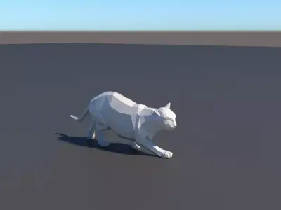 lowpoly Cat running Low-poly 3D model