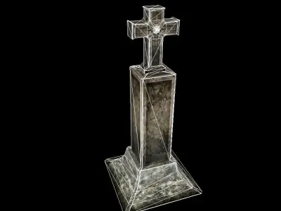 Cross stone Free low-poly 3D model