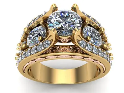 Luxury Diamond Ring - 210644 3D print model
