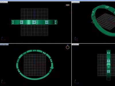 Simple bracelet with jeweled flowers 3D print model