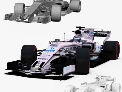 Force India VJM10 Low-poly 3D model