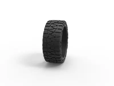 Mud low profile tire Scale 1 to 10 3D print model