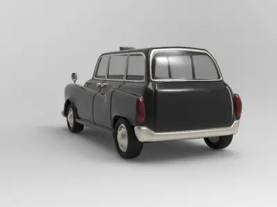 LowPoly Realistic Game Ready Austin FX4 Old Classic London Taxi Low-poly 3D model