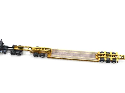 Peterbilt 362 Lowboy trailer Low-poly 3D model