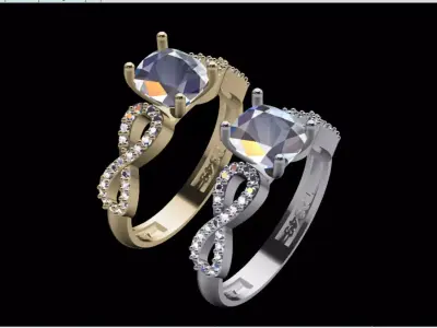 Goldsmith Rad Elegant Jewelry Ring 3D Model  3D model