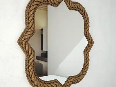 Quatrefoil Rope Wall Mirror by Two s Company 3D model