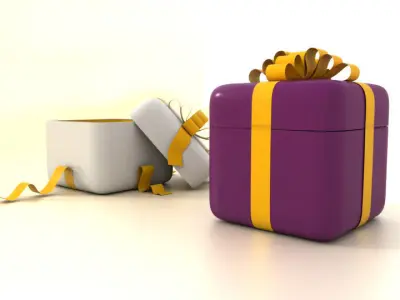 Gift Box Low-poly 3D model shop