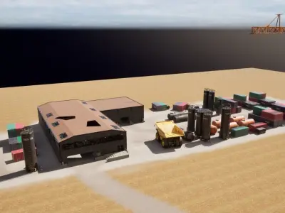 Industrial environment for Unreal Engine 5 Free 3D model