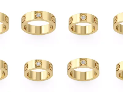 8 Rings Gold 3D print model