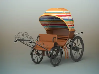 Carriage horse drawn 3D model