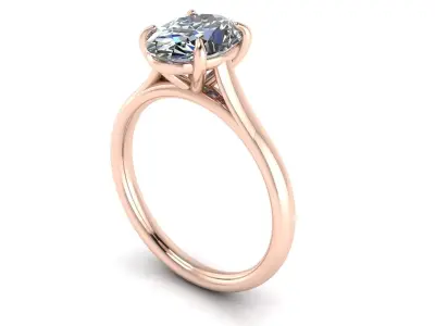 Solitaire Women Diamond Ring R5 3D print model
