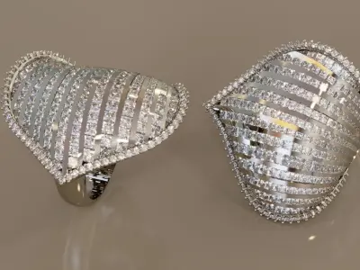 Baguette Leaf Ring  3D print model