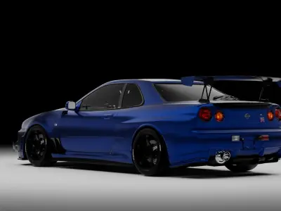 Nissan Skyline GTR R34 3D model by edwin-blend
