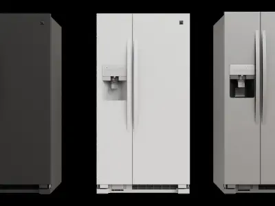 Set Of 21 Cubic Feet Refrigerators 3D model