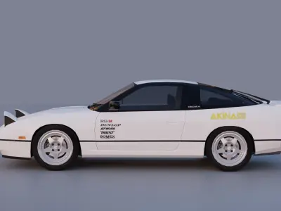 Nissan 180sx Kenji style Low-poly 3D model