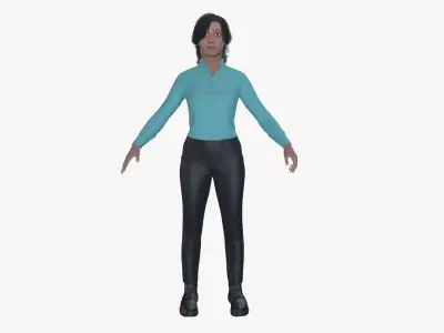 Female 3D Character Low-poly 3D model