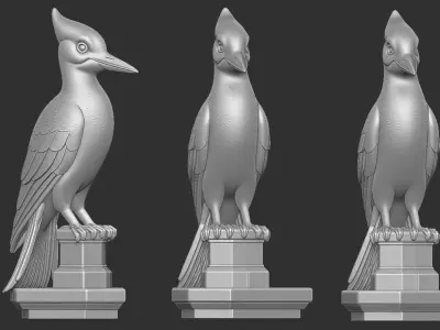 Woodpecker Statue 3D print model
