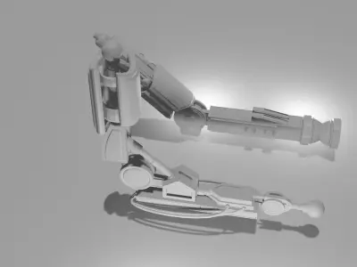 rigged  robotic  arms model set of 2  low poly mechanical arms Free low-poly 3D model