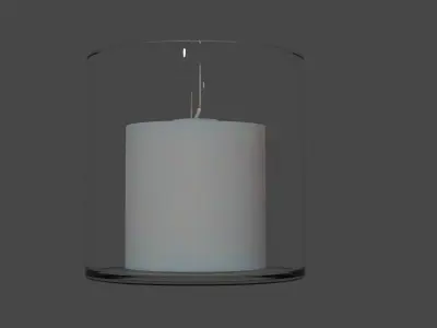 candle within glass 3D model