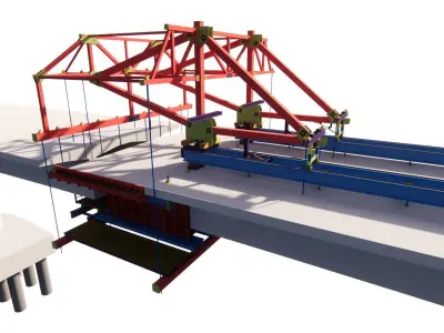 Bridge Construction 3D Model - Detailed Look into Infrastructure 3D model