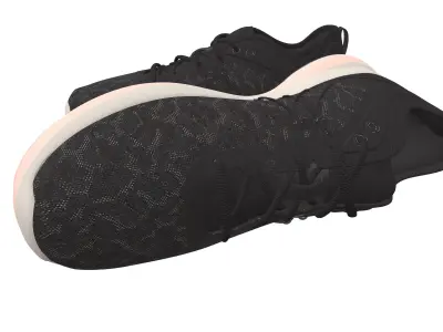 Black Sport Shoe 3D Model VR Low-poly 3D model