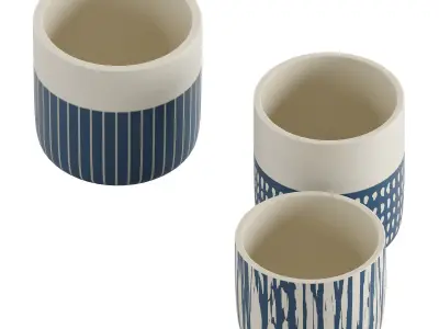 Nautical Blue Design vase 3D model