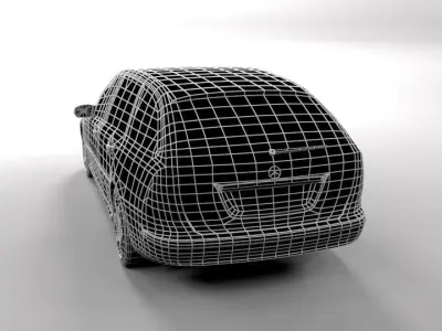 MERCEDES C CLASS ESTATE LOWPOLY Low-poly 3D model