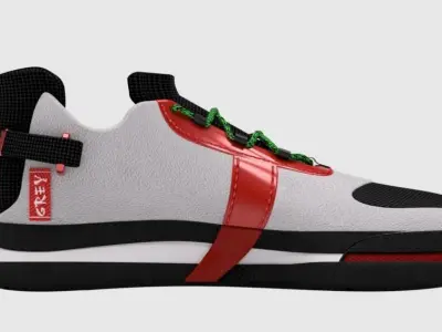 GREY - First Court Shoe Sneaker  3D model