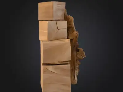 Fusion of Nature and Geometry Low-poly 3D model