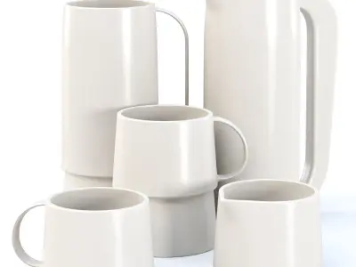 Arita Houen Ceramic Mugs  Low-poly 3D model