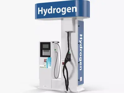 Hydrogen Fuel Station 3D model