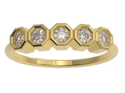 Octagon cut bezel ring N5 3D print model