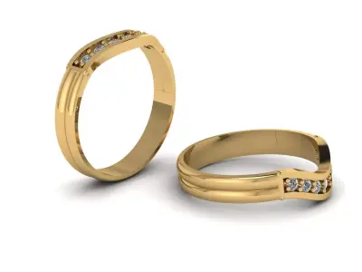 PRECIOUS GOLD AND DIAMOND ENGAGEMENT RING 3D PRINTABLE MODEL 3D print model